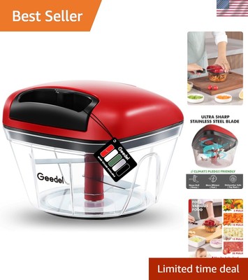 Versatile Kitchen Companion: Manual Red Food Processor for Fruits & Veggies