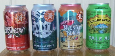 #6, 4 Craft Cans, Littleton, CO, Chico, CA, Mills River, NC, Beer Ale IPA Micro