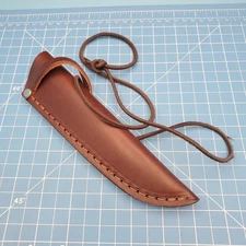 JRE Industries Fixed Blade Knife Sheath Brown Leather Belt Pouch 8"x6.75" USA