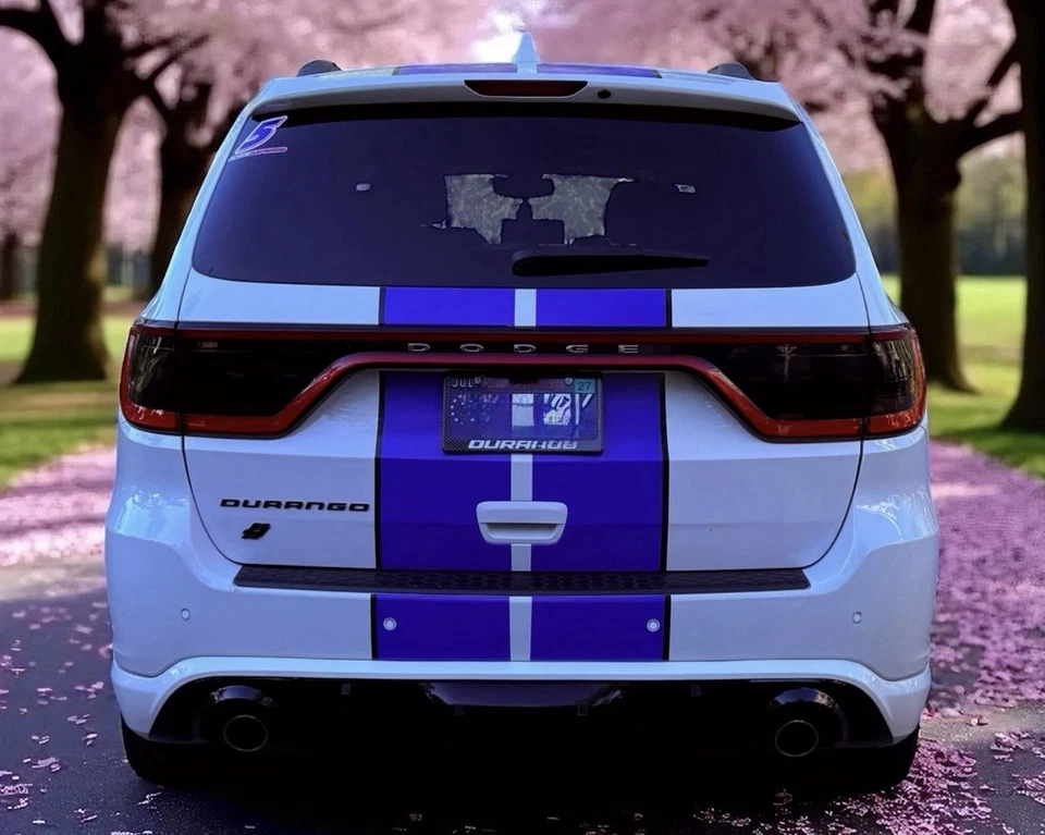 Dual 10" stripes WITH HOOD SCOOP CUT OUT 2017 & UP Dodge Durango Hellcat Demon Foto 2 de 4