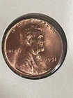 1951 P Lincoln Wheat Penny Coin with Full Mint Luster Free Shipping