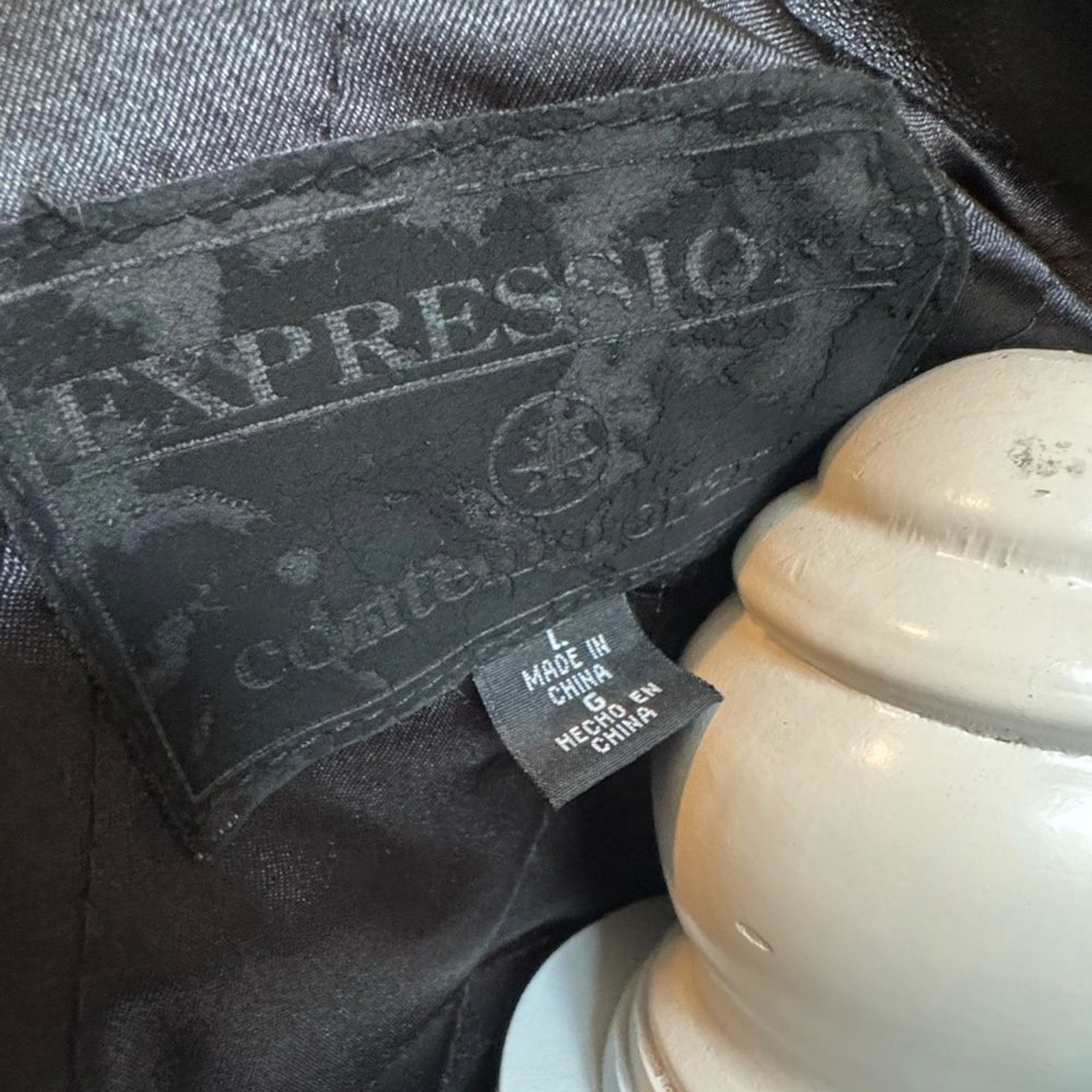 Vintage 1990 Contemporary Expressions Black Leather Bomber Jacket Men's Size L image 8