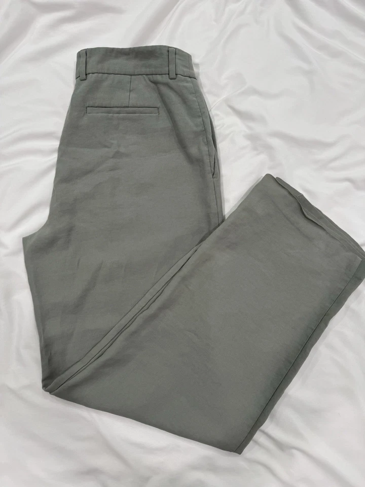 Pantalones/Pantalones Mango Calce Recto Mujer Talla US 8 Verde Foto 4 de 4