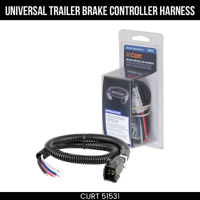 CURT Universal Trailer Brake Controller Wiring Harness with Pigtails 51531