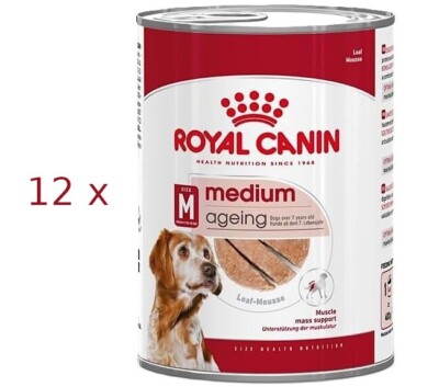 (  12,18/kg) Royal Canin Medium Ageing Mousse 7+ Hundefutter M nass - 12 x 410 g