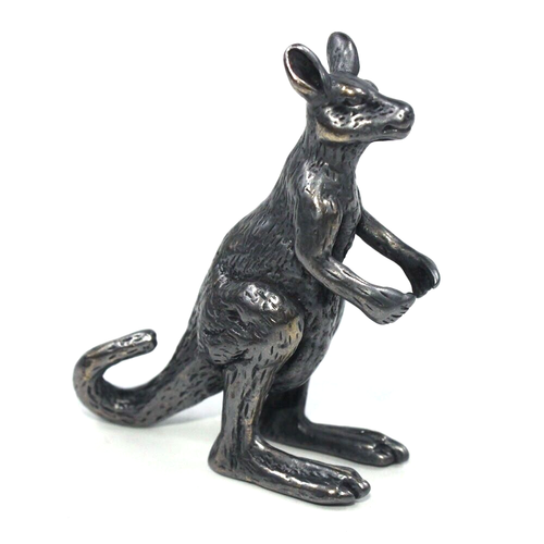 Brass Vintage Kangaroo Figurine Small Statue Animal Figurines Desktop Decoration - Picture 3 of 5