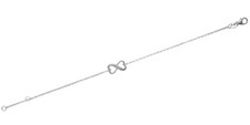 Silver Bracelet 925/000 Rhodium - Pendant Badgeless Infinity And Hearts - Symbol