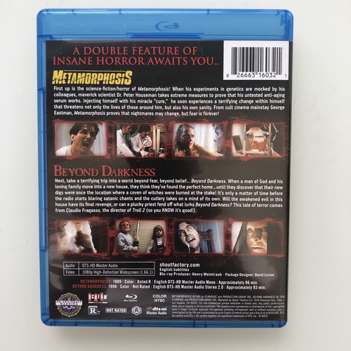 Metamorphosis Beyond Darkness Blu ray 2015 Scream Factory Double Feature OOP - Picture 3 of 3