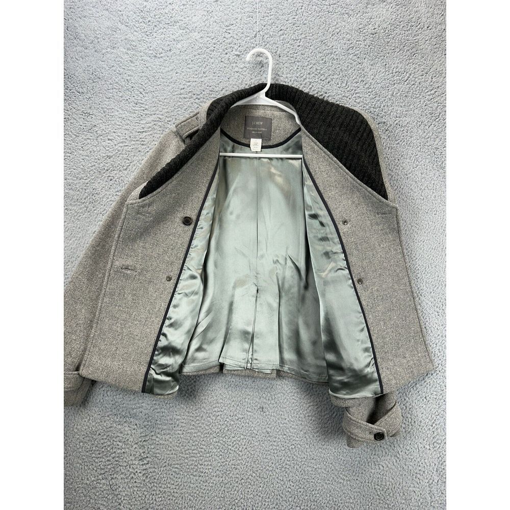 J.Crew Jacket Womens 8 Stadium Cloth Nello Gori Grey Wool Nylon