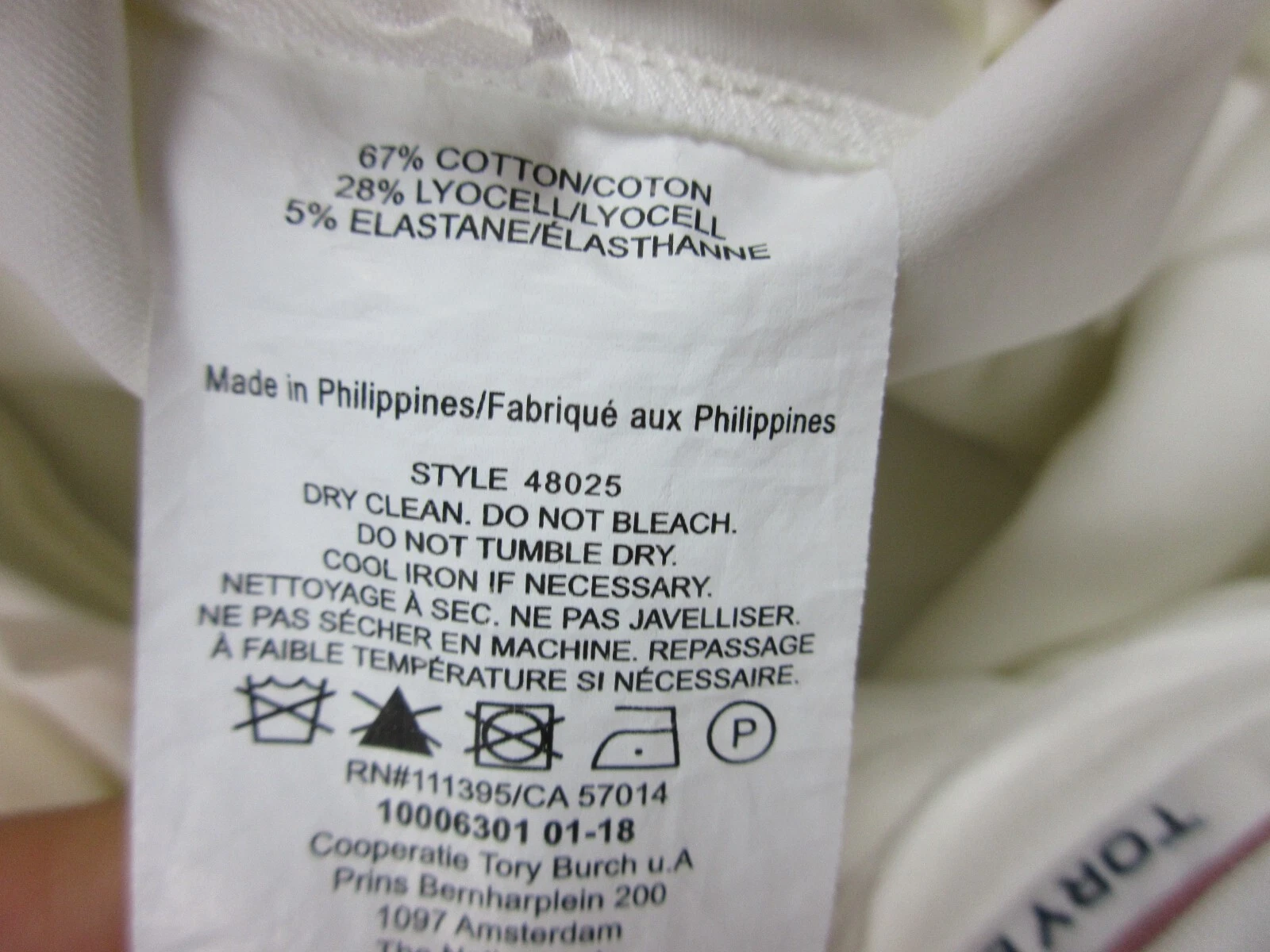 Tory Burch Pantalone Donna 8 Bianco Classico Donna Pantaloni Casual Preppy 30x26