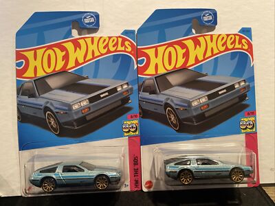 Hot Wheels DMC DeLorean 2 Pezzi &ndash; Azzurro E Blu Scuro #101, HW The 80's 2023
