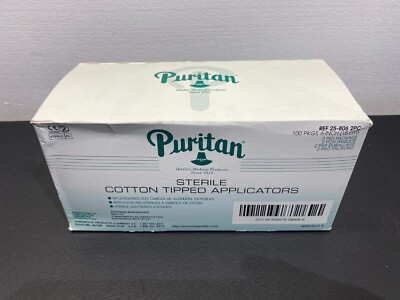 PURITAN 1 BX/200 EA Sterile Cotton-Tip Applicator with Wood Handle 6'' REF 25-806