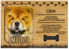 Chow Engraved Wood Picture Frame Magnet