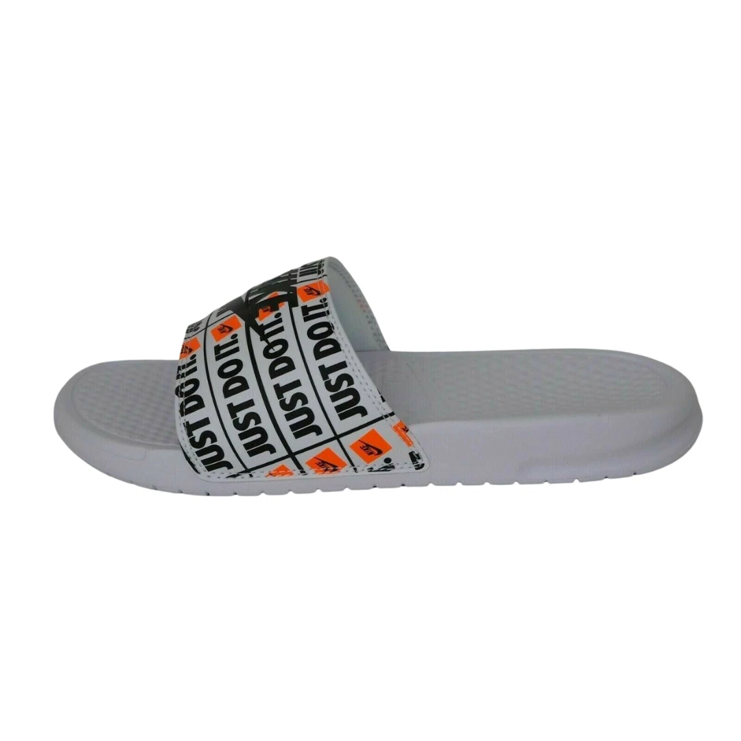 Nike Men s 631261 102 Benassi JDI Print Sandals Leather White
