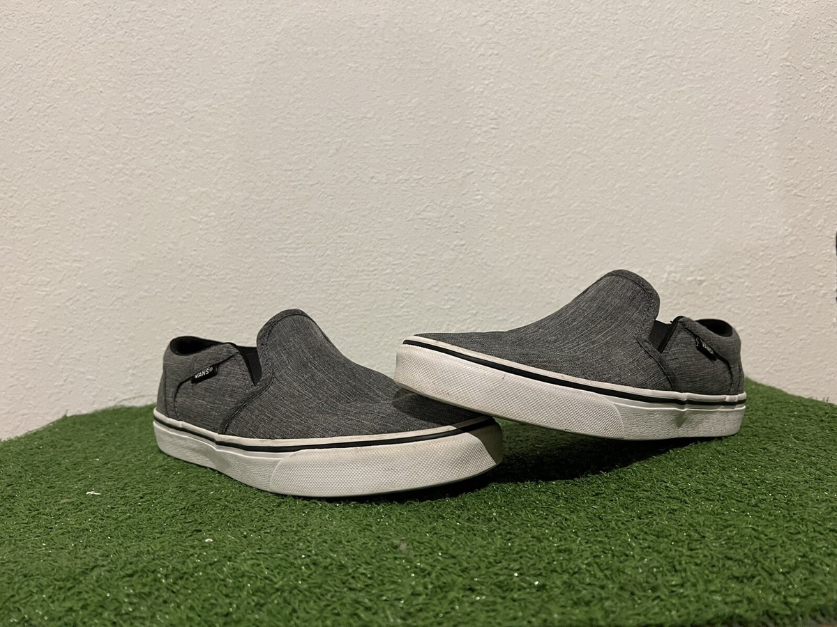 721356 Vans Classic Slip On Gray/White Mens Size- 7.0 | eBay