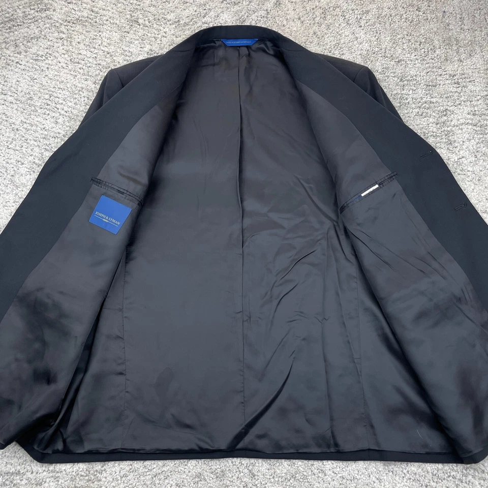 Chaqueta Joseph Lyman Talla 46 R Ermenegildo Zegna Abrigo de Tela Lana 3 Botones Negro Foto 4 de 4