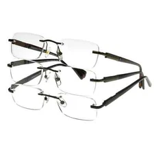 Design Optics By Foster Grant Rimless Classic +1.50 Reading Glasses (Pack Of 3)