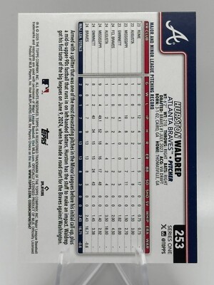 HURSTON WALDREP 2025 TOPPS BASE ROOKIE ATLANTA BRAVES #253 C