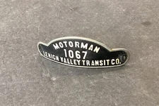 L.V.T Lehigh Valley Transit Co Motorman Hat Badge Streetcar Trolley Train RR