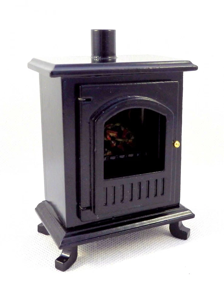 Bambole Casa Stufa a Legna Ciocco Ceppo Bruciatore Miniatura 1:12 Scala Mobili - Immagine 3 di 4