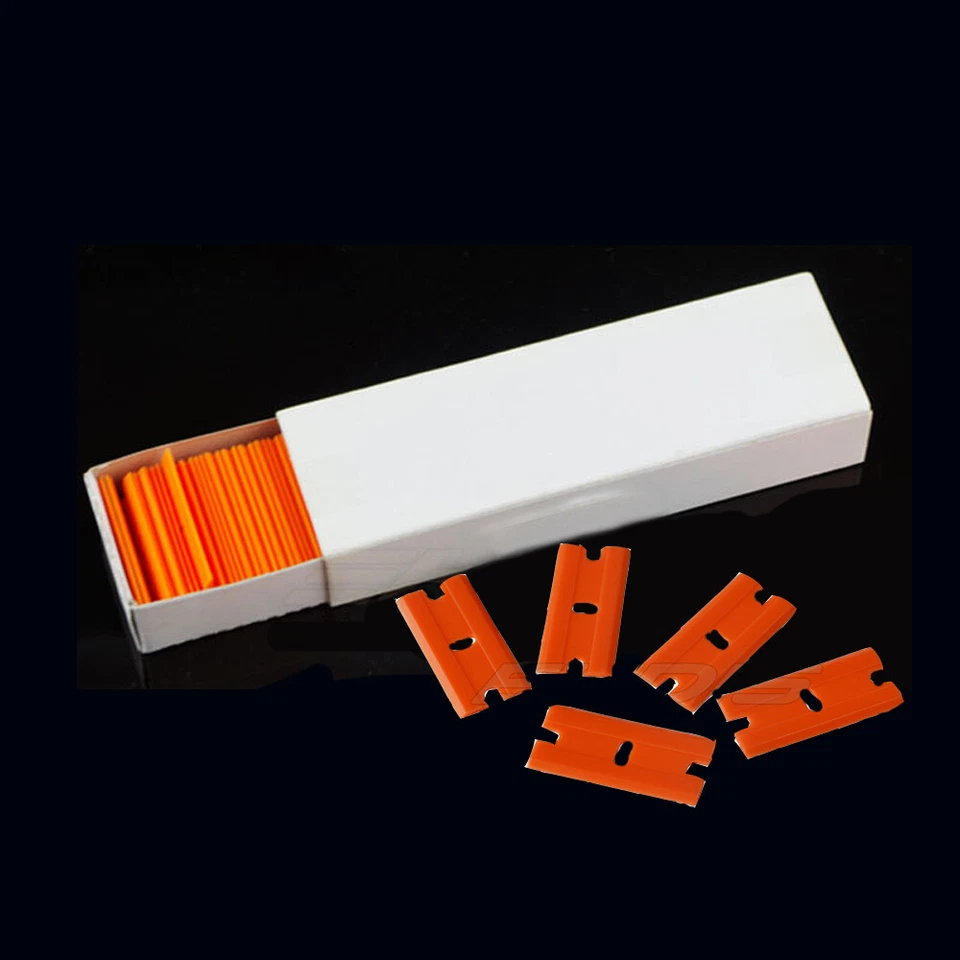 300PCS Double Edged for Safety Glass Scraper 600 Edge Plastic Blades Razor Clean - Image 2 of 4