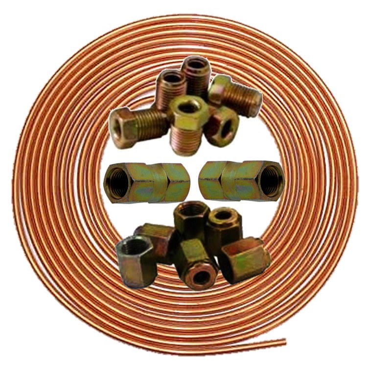 Olvídate De Las Fugas: Tubo De Freno De Cobre 3/16” (25 Pies) Con Todo El Kit De Uniones Para Tu Coche