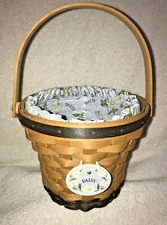 LONGABERGER Daisy Basket 1999 May Series Combo Fabric Liner, Protector, Tie-On