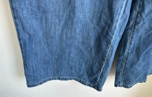 Women's Very Denim Blue Culottes Wide Leg Trousers Elasticated Jeans Size 22 - Picture 4 of 10
