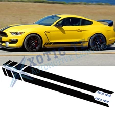 Black Pre-Cut Side Skirt Door Stripe Decal Sticker For Ford Mustang 2015-2023