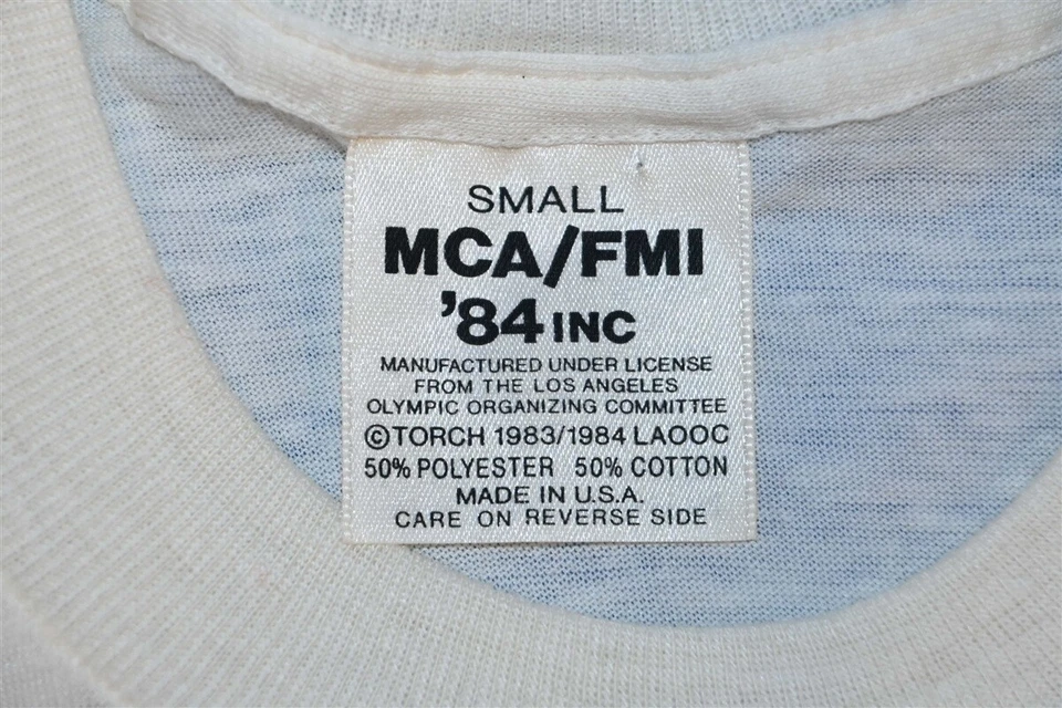 vintage 80s LA84 LOS ANGELES XXIIIRD OLYMPIC GAMES TORCH t-shirt OLYMPICS XS - Image 3 of 4