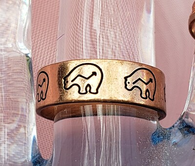 Hand Crafted Copper Ring~Native American Bear Symbol ~Copper Healing Effect
