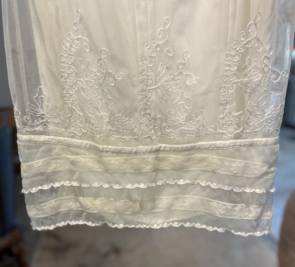Vtg Lace Dress White S / M Cream Ivory Short Nataya Romantic Beach Wedding - Image 3 of 4
