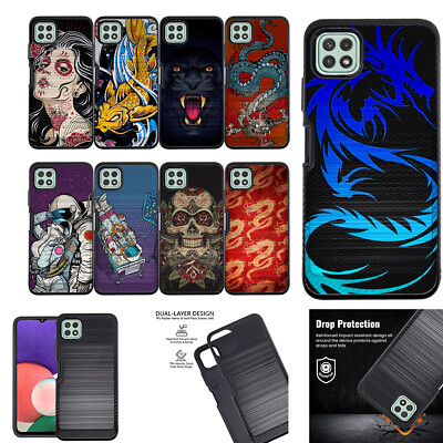 For [Samsung Galaxy A22 5G][EMBOSSED DUO SET10] Shock Dual Layer Case