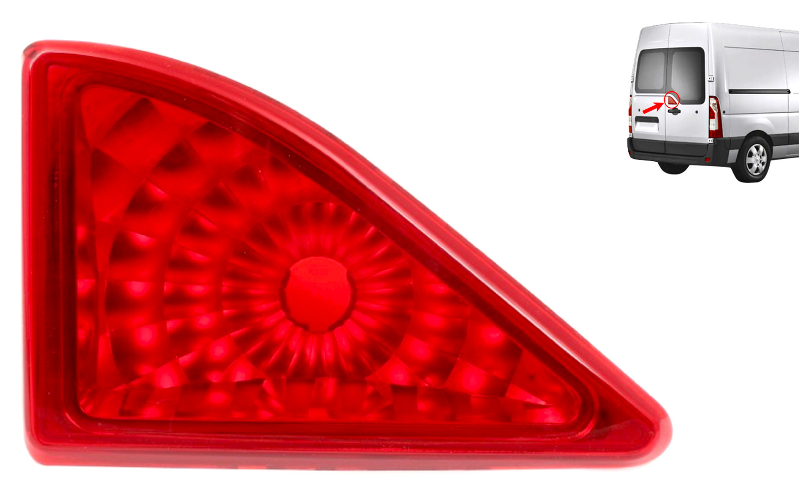 Feu de stop arrière supplémentaire pour Renault Master 2 de 2010 à 2019 rouge