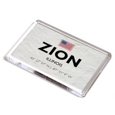 FRIDGE MAGNET - Zion - Illinois - USA - Lat/Long