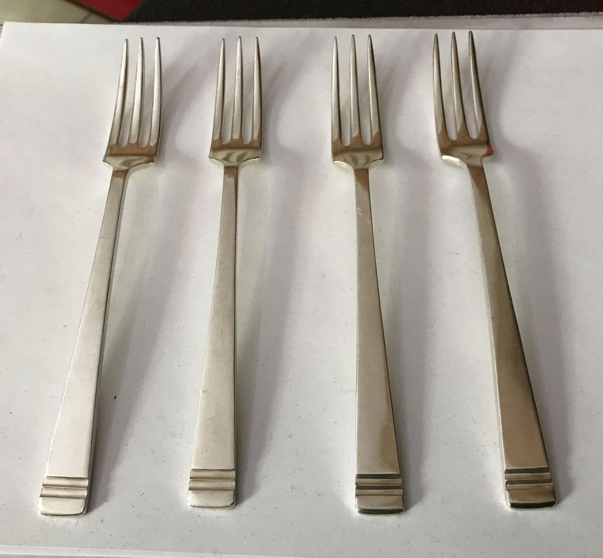 4 Mappin Webb 18cm Classic Pattern Princess Silver Plate Dessert Forks Cutlery