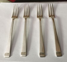 4 Mappin & Webb 18cm Classic Pattern Princess Silver Plate Dessert Forks Cutlery
