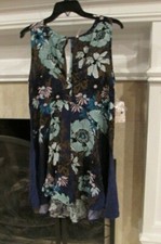 Free People Floral Sleeveless Asymmetrical Hem Dress Sz S Retail $108.00