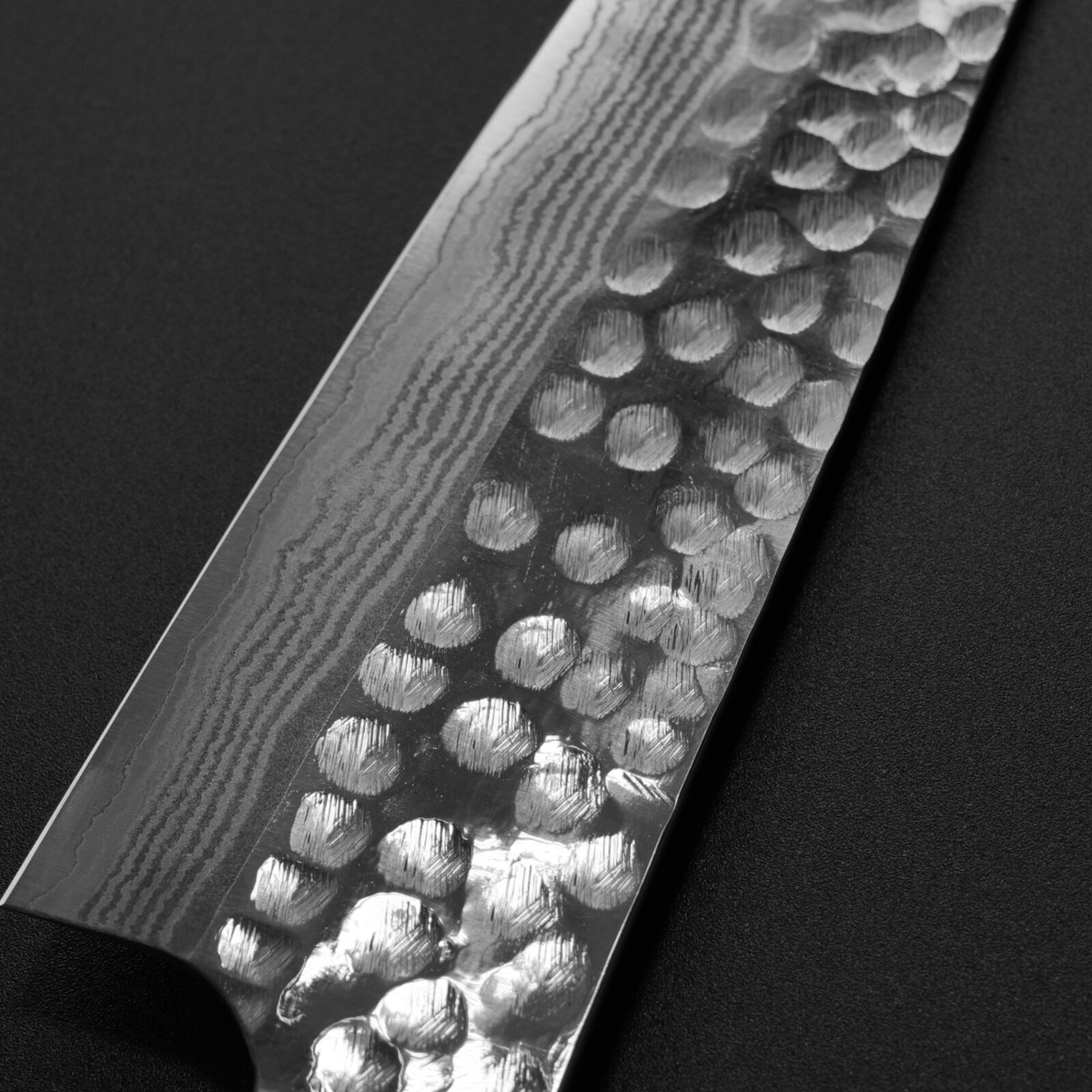 Japanese Saji Takeshi SRS13 Hammered Damascus Santoku Knife 180mm