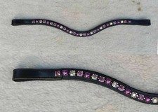 Stunning Pearl Crystal Wave Leather Browband For Horse Bridle Tack In all Sizes