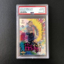 2023-24 Topps Finest UEFA the Man Bradley Barcola RC PSA 10 PSG