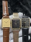 Lot of Three (3) Vintage SEIKO Quartz Tank Watches For Parts Or Repair