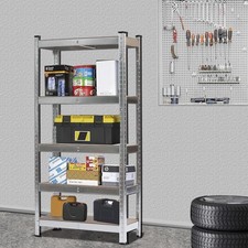 Metal 5 Tier Shelf Garage Unit Steel DIY Garage Storage Rack Shelving Unit