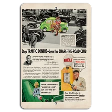 Join the Share-the-Road Club: Vintage Traffic Fun Sign