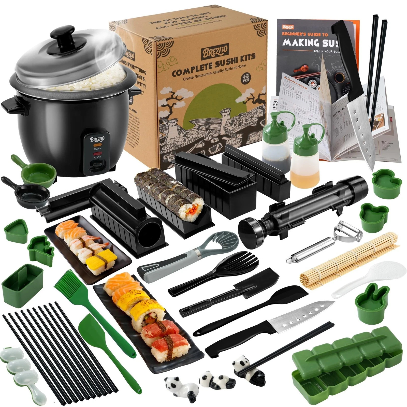 Professional Sushi Making Kit 43 Piece Complete Set With Ric