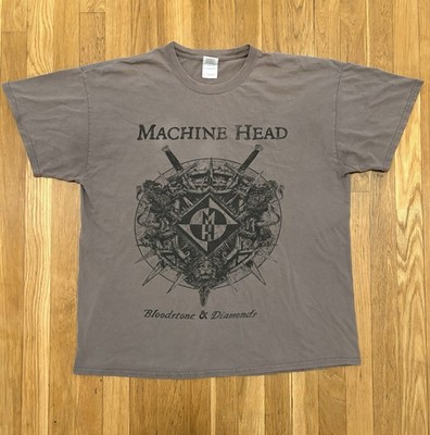 Vintage Machine Head Gray T Shirt Tee Bloodstone & Diamonds Men s XL X-Large