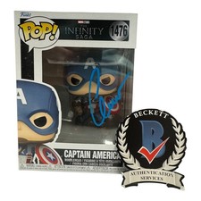 Chris Evans Signed Autograph Captain America Funko Pop 1476 Beckett BAS Avengers