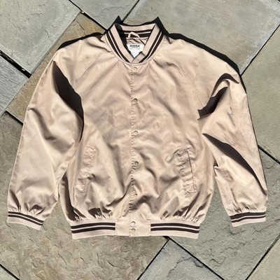 Neo-Vintage 90s Lightweight Tan Bomber Windbreaker Jacket