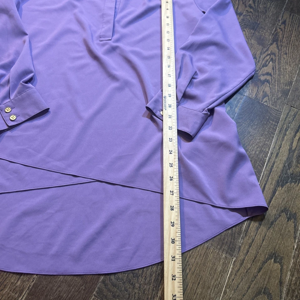 Camisa Chicos Para Mujer Talla - 1 Mediana Púrpura Botón Blusa Top Fluido En Capas Foto 3 de 4