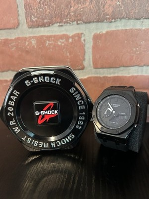Modded Casio G-SHOCK - GA2100, stainless steel casing with black silicone band